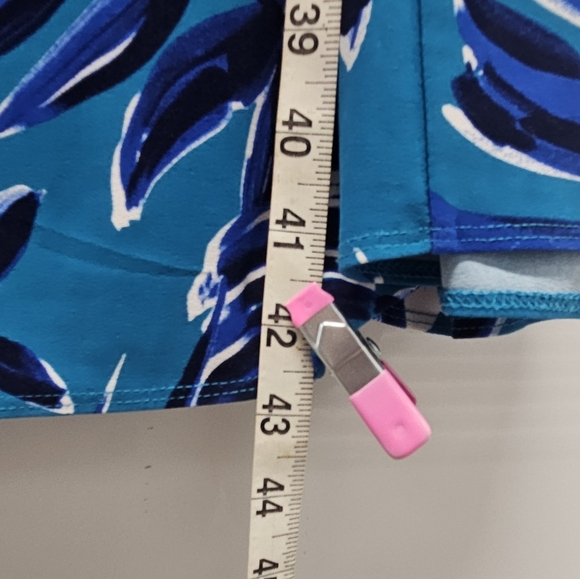 Tommy Bahama Clara Blue Botanical Blitz Palm Leaf Ruched Moc Wrap Dress Beach XL - Picture 16 of 16